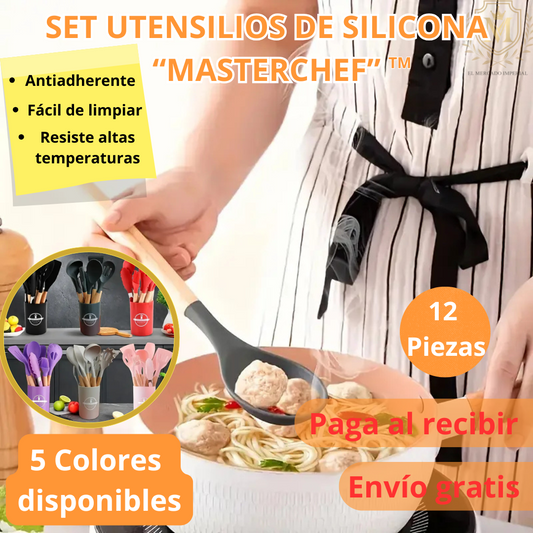 Juego de 12 Utensilios de silicona MasterChef™ / 6 colores disponibles a elegir
