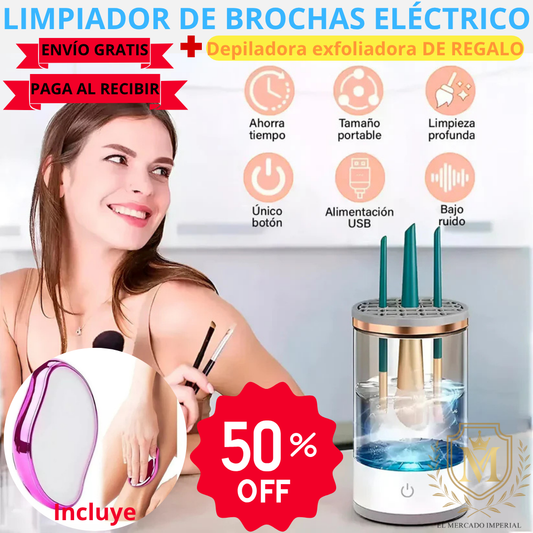 Limpiador De Brochas Eléctrico + Depiladora exfoliante de REGALO