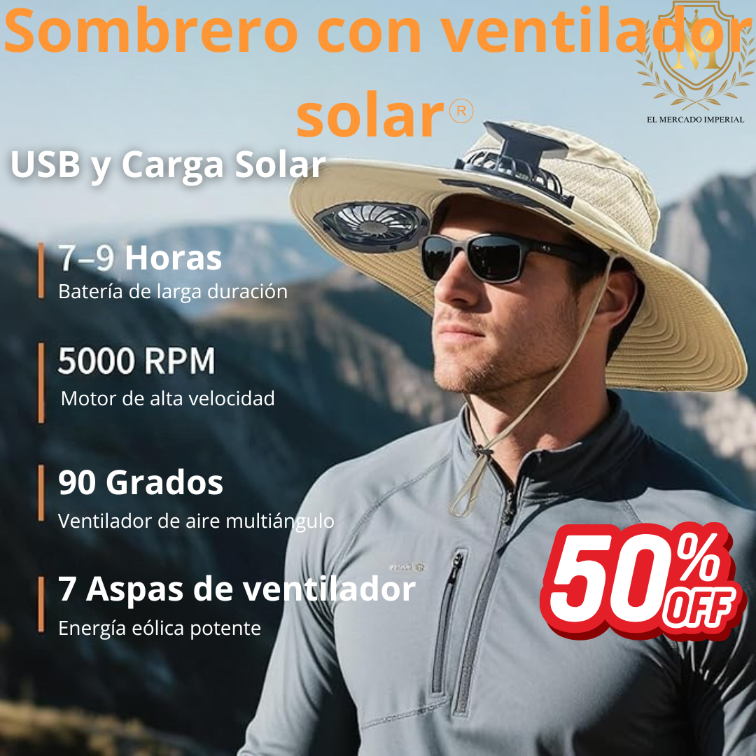🧢 Sombrero Unisex con Ventilador Solar™ – Mantente fresco, sin enchufes ni baterías