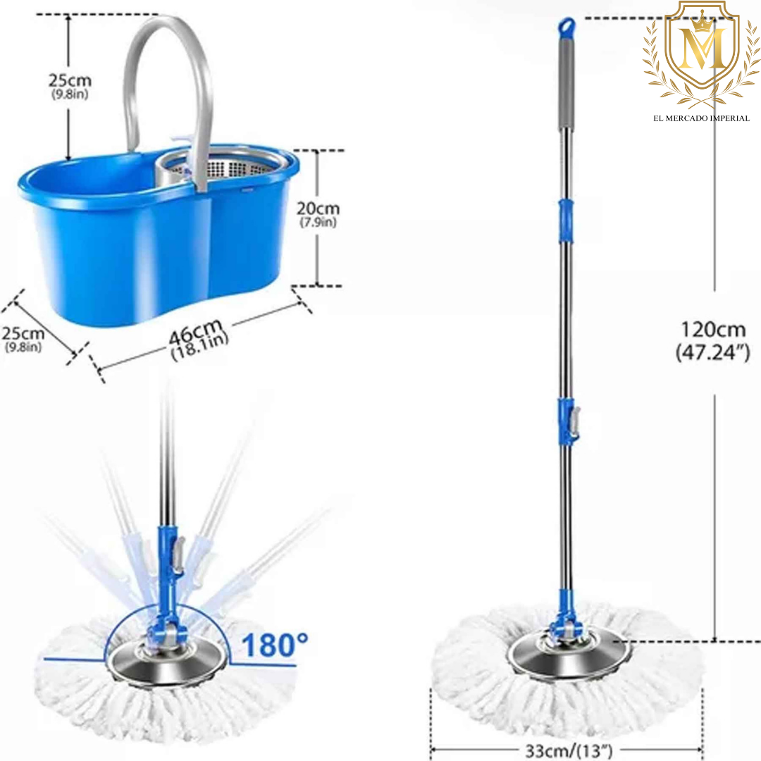 Mopa SpinWaggs – Rotación 360° + Balde 🪣 + Mopa de Repuesto 🎁