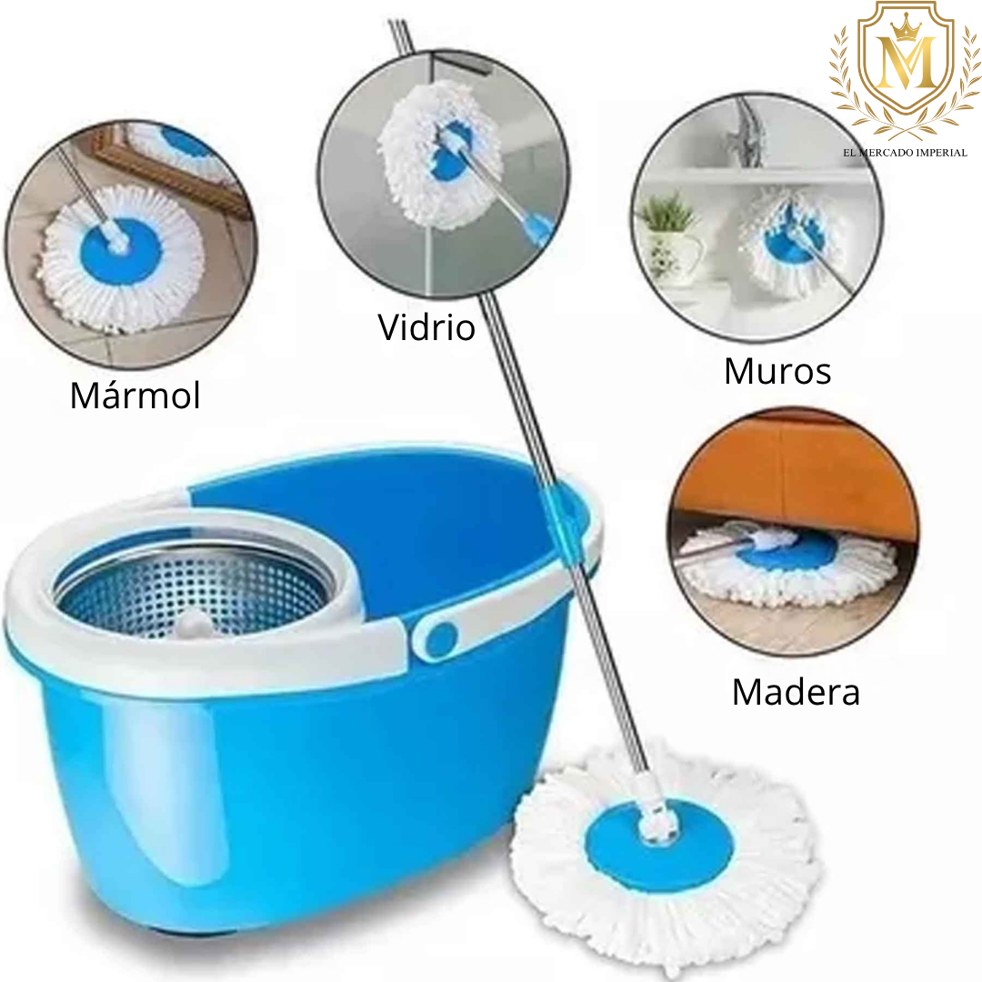 Mopa SpinWaggs – Rotación 360° + Balde 🪣 + Mopa de Repuesto 🎁