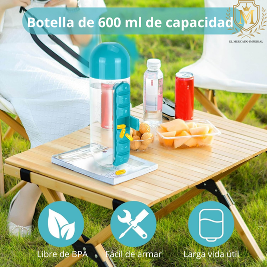Botella 2 en 1 HidrataMax– Hidratación + Organización – Simplifica tu vida