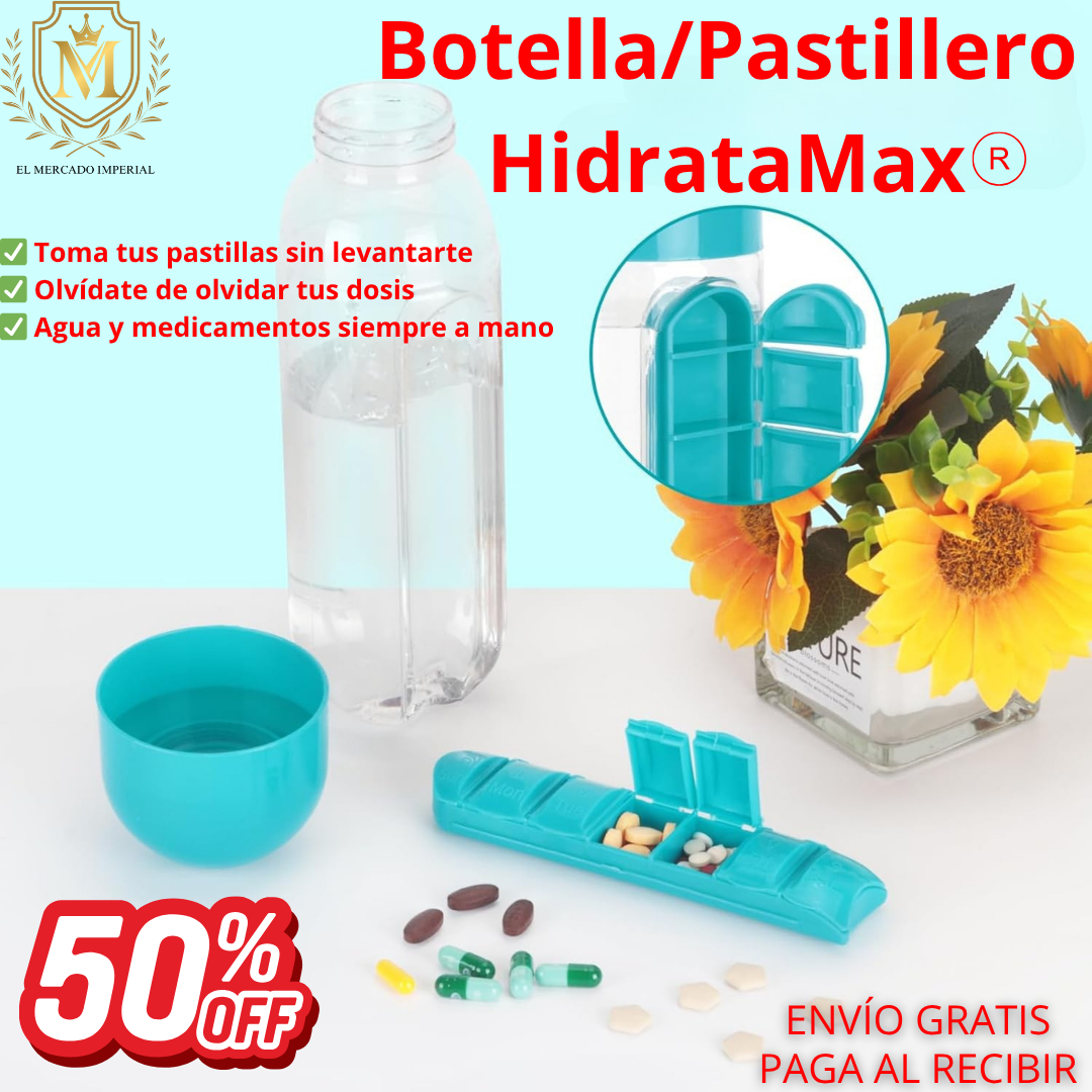 Botella 2 en 1 HidrataMax– Hidratación + Organización – Simplifica tu vida