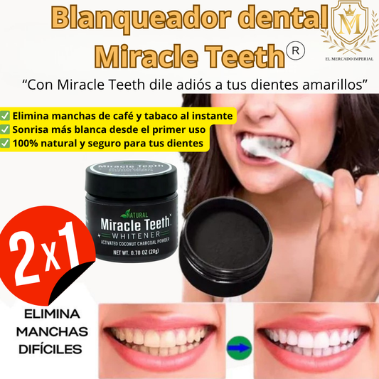 Blanqueador Dental Miracle Teeth – Elimina manchas / Lleva 2 y paga 1