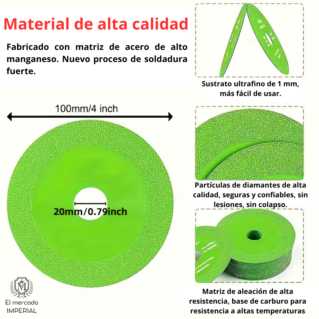 Pack 3 Discos de Corte diamantado Vidrio/Cerámica POWERDISC™ 4" (100mm)