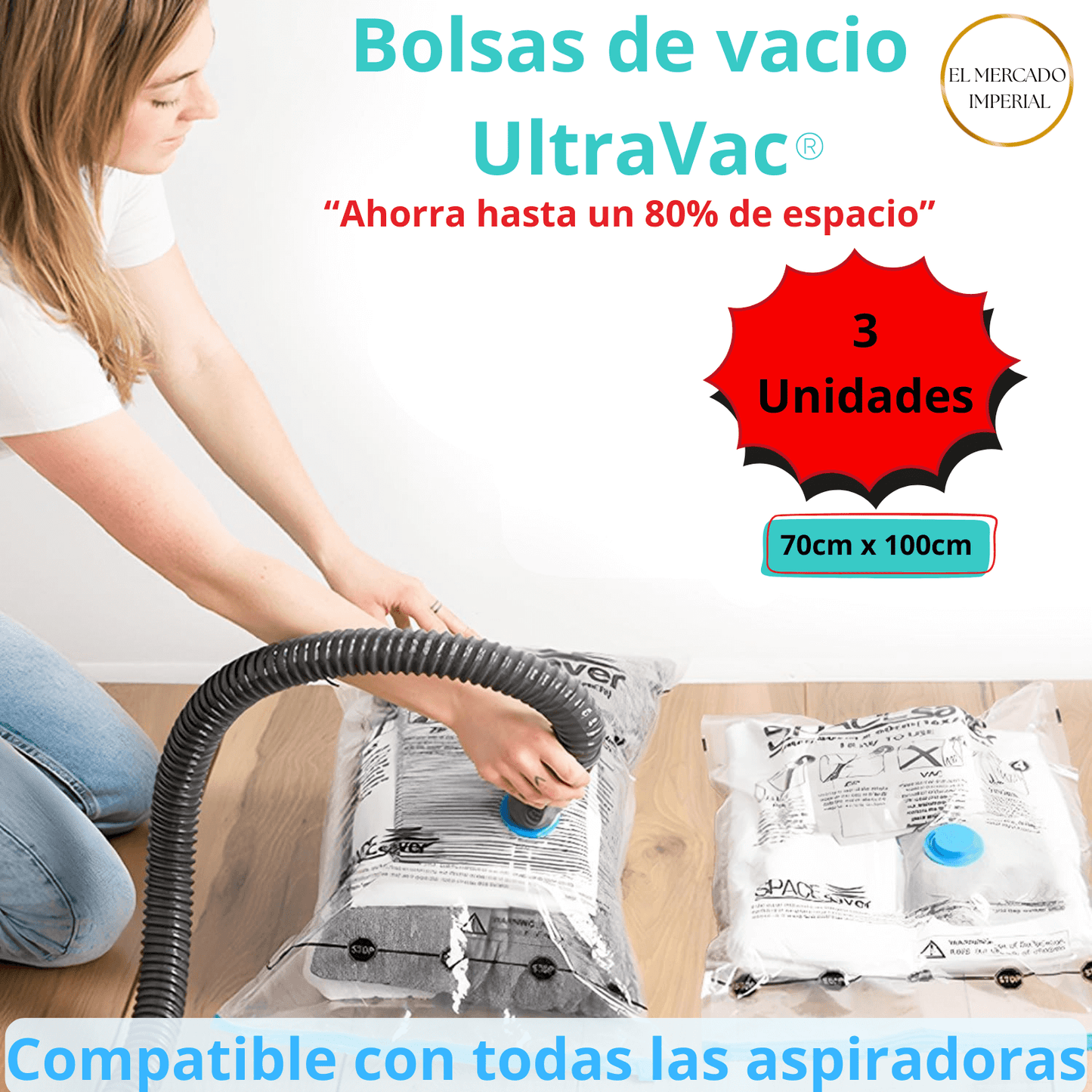 Pack 3 Bolsas de vacio 70cm x 100cm