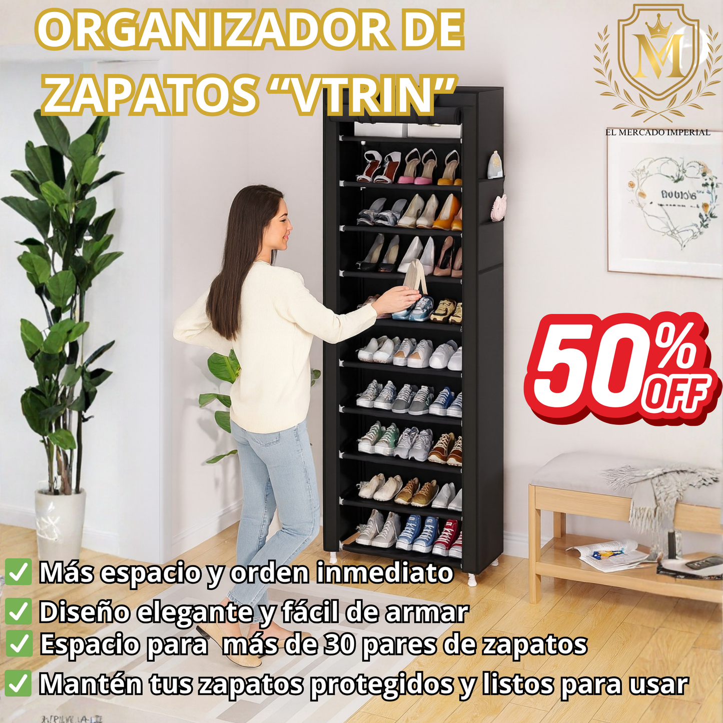 Organizador de Zapatos Vertical 10 Niveles / Vtrin
