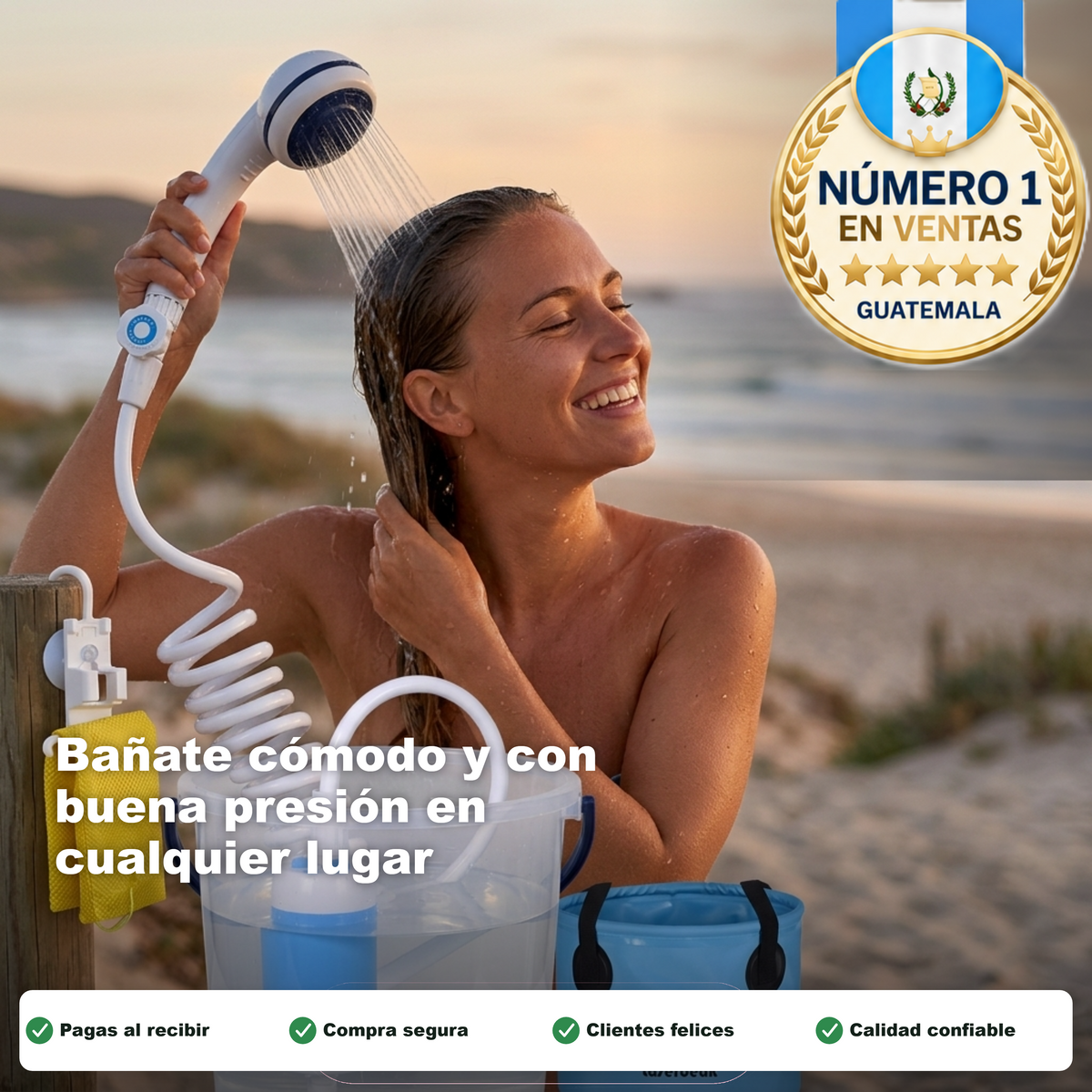 Ducha Portátil con Bomba de Agua — Portada