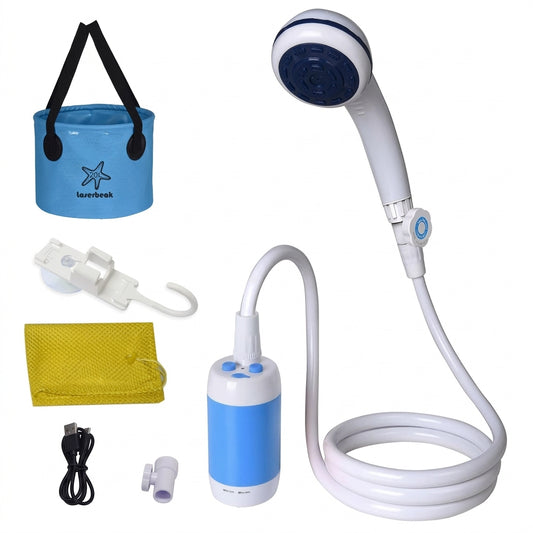 Ducha Portátil con Bomba de Agua — Todo lo que incluye